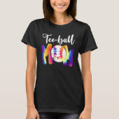 Ball mama T-shirt Moederdag Teeball Ma Leopard Fun (Voorkant)