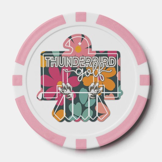 BALL MARKER - PINK FLORAL POKER CHIPS (Voorkant)