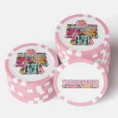 BALL MARKER - PINK FLORAL POKER CHIPS (Opstapeling)
