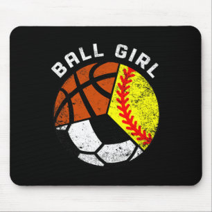 Ball Meisje Fun Softbal Voetbal Basketballer Muismat