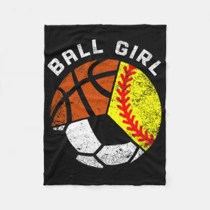 Ball Meisje Grappige Softbal Voetbal Basketbal Spe Fleece Deken