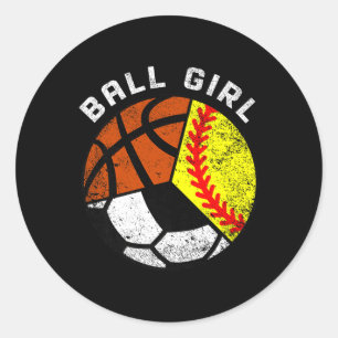 Ball Meisje Grappige Softbal Voetbal Basketbal Spe Ronde Sticker