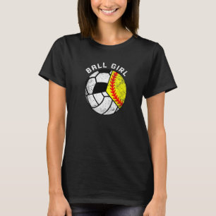 Ball Meisje Softbal Volleybal Voetbalspeler T-shirt