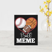 Ball Meme Baseball Football Basketbal Hart Kaart (Gele Bloem)