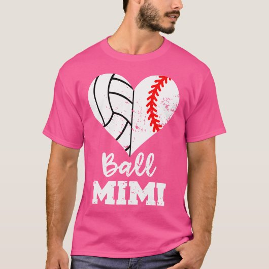 Ball Mimi Funny Baseball Volleybal Hart T-shirt (Voorkant)