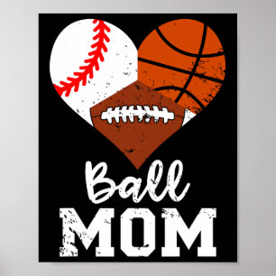 Ball Moeder Leuk Basketbal Football Basketbal Moed Poster