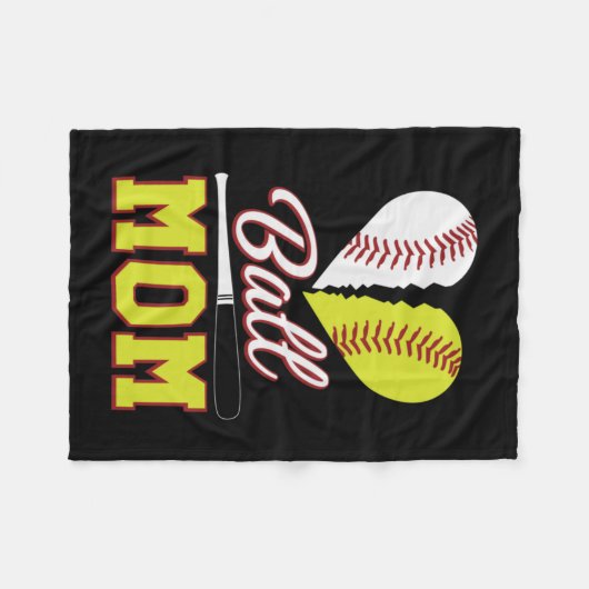 Ball Mom Baseball Softball Mom Fleece Deken (Voorkant (Horizontaal))