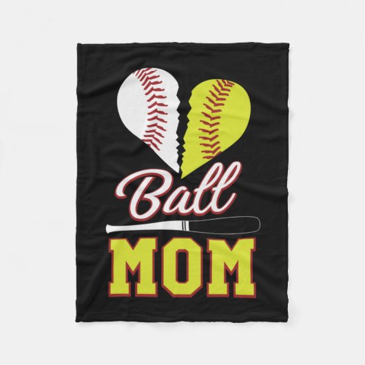 Ball Mom Baseball Softball Mom Fleece Deken (Voorkant)