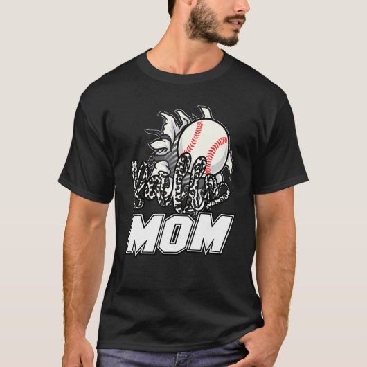 Ball Mom Cheetah Baseball Softball Mama Women Moth T-shirt (Voorkant)