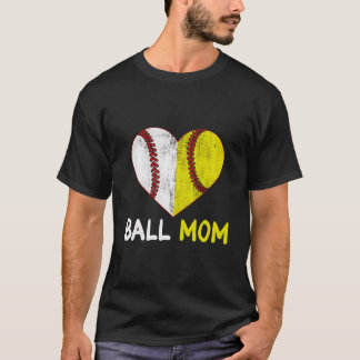 Ball Mom He Softball Baseball Player Mothers Day T-shirt