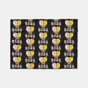 Ball Nana Softball Baseball Lovers Funny Moeder's Fleece Deken