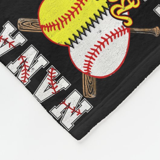 Ball Nana Softball Baseball Lovers Funny Moeder's Fleece Deken (Hoek)