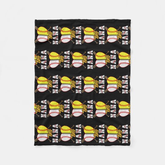 Ball Nana Softball Baseball Lovers Funny Moeder's Fleece Deken (Voorkant)