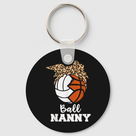 Ball Nanny Grappig Volleybal Basketbal Nanny Sleutelhanger (Voorkant)