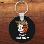 Ball Nanny Grappig Volleybal Basketbal Nanny Sleutelhanger (Voorkant)