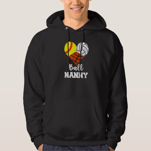 Ball Nanny Heart Softball Hoodie (Voorkant)