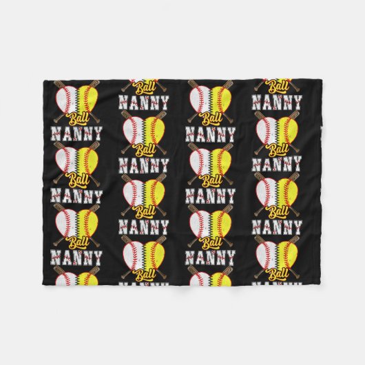 Ball Nanny Softball Baseball Lovers Funny Fleece Deken (Voorkant (Horizontaal))