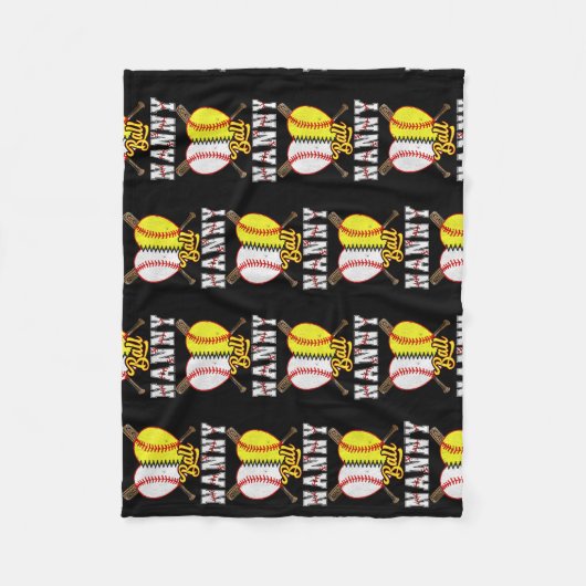 Ball Nanny Softball Baseball Lovers Funny Fleece Deken (Voorkant)