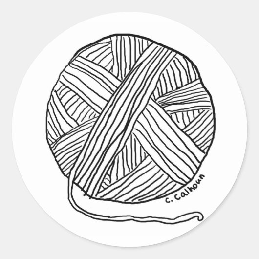 Ball o' Yarn Ronde Sticker (Voorkant)