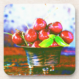 "Ball of Cherries Fruit" kotterfoto. Bestel nu Bier Onderzetter