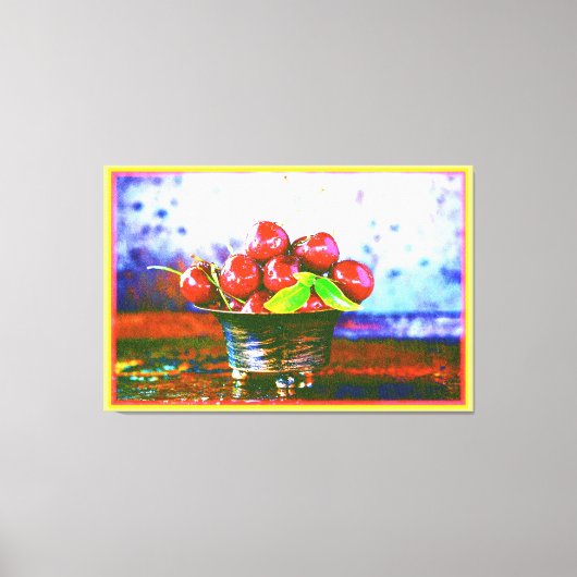 "Ball of Cherries Fruit" kotterfoto. Bestel nu Canvas Afdruk (Voorkant)