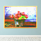 "Ball of Cherries Fruit" kotterfoto. Bestel nu Canvas Afdruk (Insitu (Houten vloer))