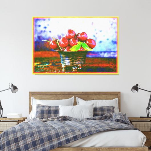 "Ball of Cherries Fruit" kotterfoto. Bestel nu Canvas Afdruk (Insitu (Slaapkamer))
