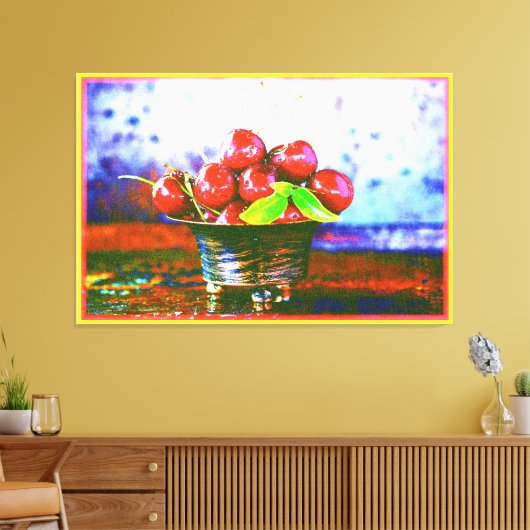 "Ball of Cherries Fruit" kotterfoto. Bestel nu Canvas Afdruk (Insitu (Woonkamer))