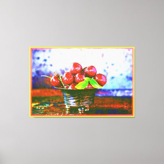 "Ball of Cherries Fruit" kotterfoto. Bestel nu Canvas Afdruk (Voorkant)