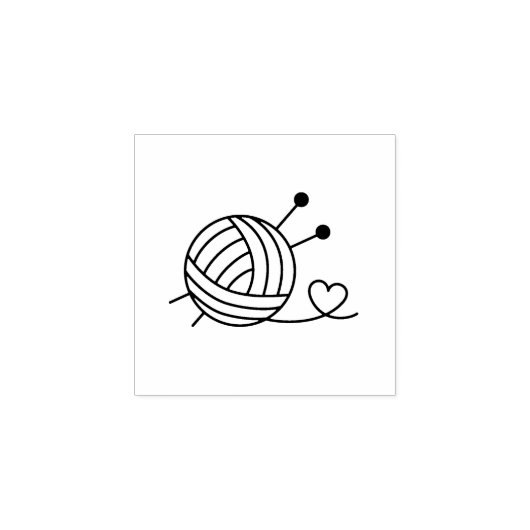 Ball of Knitting Yarn Loyalty Krijg Een Gratis 1x1 Rubberstempel (Afrduk)