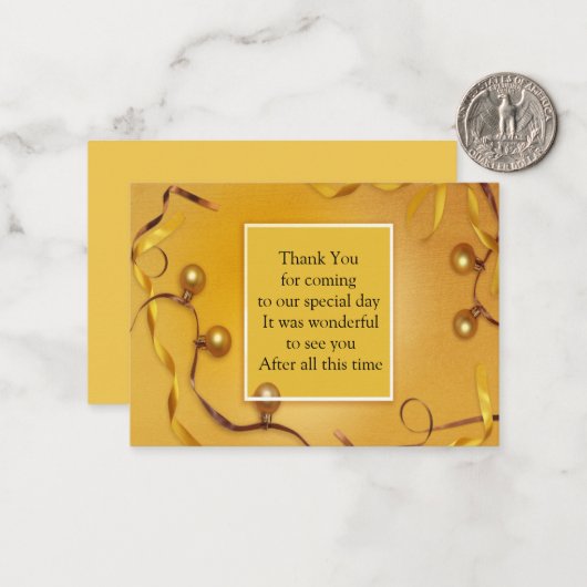 Ball Ornament Bedankt Card Notitiekaartje (Voorkant / Achterkant in situ)