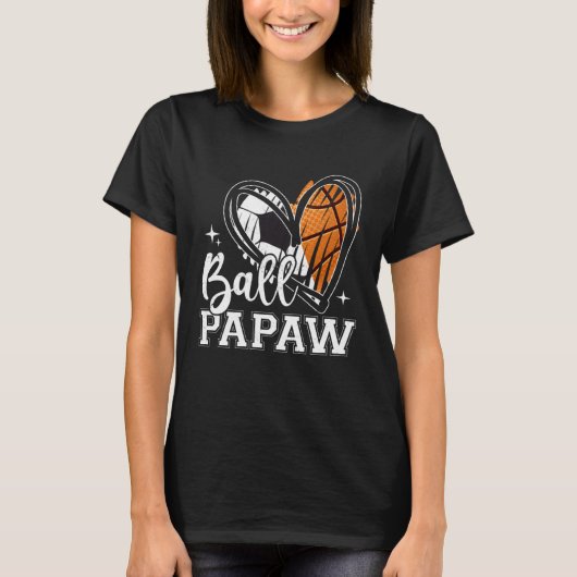 Ball Papaw Soccer Basketball Heart T-shirt (Voorkant)