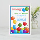 Ball Pit, Bounce House, Birthday Uitnodigingen (Staand voorkant)