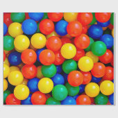 Ball Pit Bouncy Balls blauw, groen, rood, geel Cadeaupapier (Vlak)