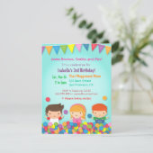 Ball Pit Cute Kids Birthday Party Uitnodigingen (Staand voorkant)