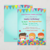 Ball Pit Cute Kids Birthday Party Uitnodigingen (Voorkant / Achterkant)