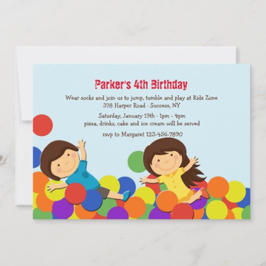 Ball Pit Party uitnodiging (Voorkant)