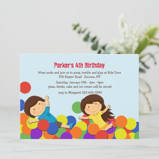 Ball Pit Party uitnodiging (Staand voorkant)