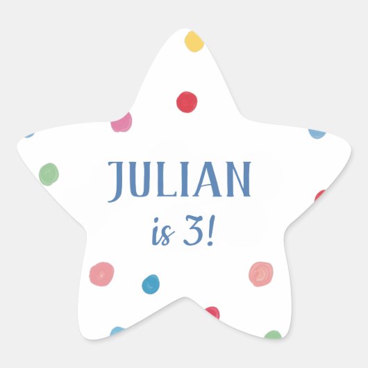 Ball Pit Polka Dots Kids Birthday Party Napkins Ster Sticker (Voorkant)