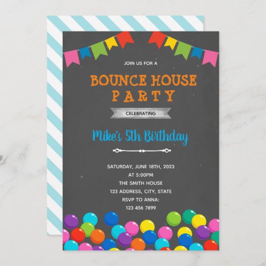 Ball pit verjaardagscournement kaart (Voorkant / Achterkant)