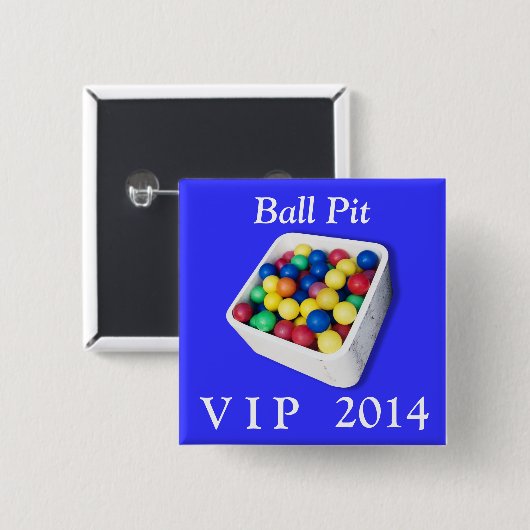 Ball Pit VIP Vierkante Button 5,1 Cm (Voorkant /achterkant)