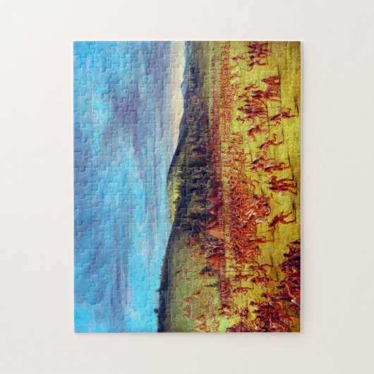 Ball Play of the Choctaw Ball Up George Catlin Legpuzzel (Verticaal)