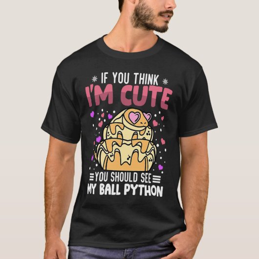 Ball Python Heart Valentijnsdag Animal voor vrouwe T-shirt (Voorkant)