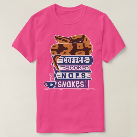 Ball Python Koffieboeken Naps Slangen T-shirt (Design voorkant)