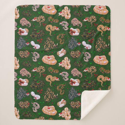 Ball Python Morph Holiday Green Sherpa Deken (Voorkant)