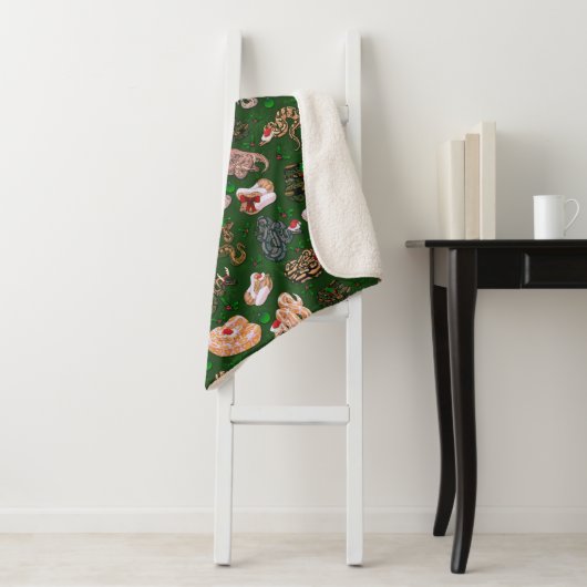 Ball Python Morph Holiday Green Sherpa Deken (In situ)