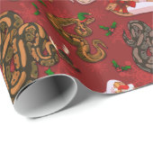 Ball Python Morph Holiday Red Cadeaupapier (Rol Hoek)