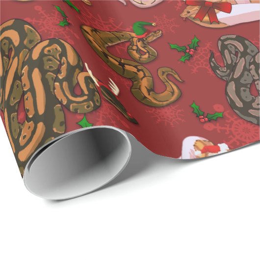 Ball Python Morph Holiday Red Cadeaupapier (Rol Hoek)