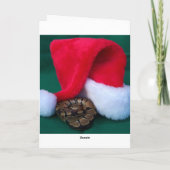 Ball Python naast Santa Hat, slangenkerst Feestdagen Kaart (Achterkant)