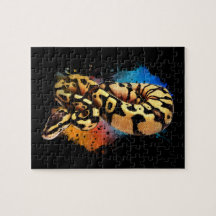 Ball Python Rainbow Color Waterverf Jigzaag Puzzle
